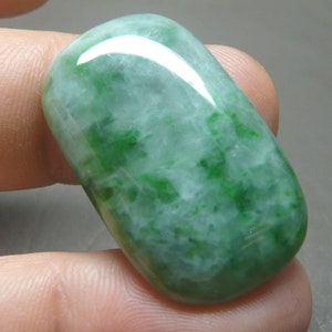 Green Rectangle Shape Jade Stone, 37.15 CT Natural Jade Jadeite Gem Stone, Burmese Natural Green Jadeite Type A Jewelry Making Stone image 4