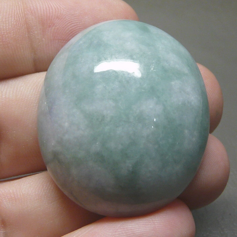 Jade Cabochon Gema de Jadeíta Birmana, Joya de Jade de Jadeíta Natural