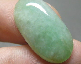 Certified Jadeite Cabochon Stone, Jade Cabochon Loose. Type A Certified Jade Stone, Burmese Real Jadeite Gem 15.64 Ct Certify