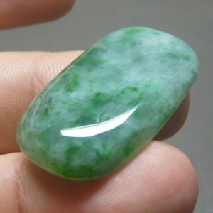 Green Rectangle Shape Jade Stone, 37.15 CT Natural Jade Jadeite Gem Stone, Burmese Natural Green Jadeite Type A Jewelry Making Stone image 1