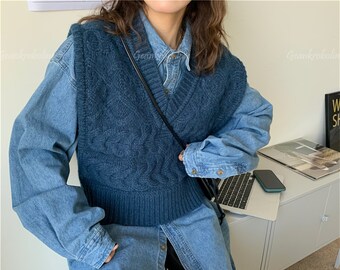 sweater vest blue