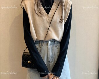 sweater vest womens outfit
