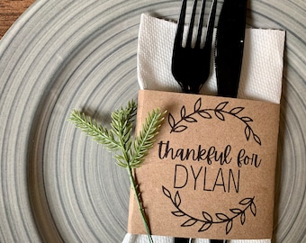 Thanksgiving decor,  thanksgiving silverware holder, decor, thanksgiving table decor, thanksgiving silverware, thanksgiving name cards