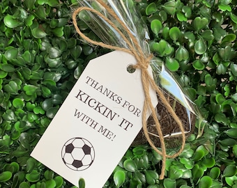 Soccer tags thanks for kickin it with me happy birthday to you  birthday tag digital download soccer theme party soccer party tags