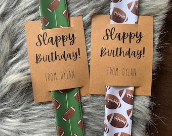 Birthday favors, birthday party favors, football party, birthday, elementary birthday gift, elementary school, happy birthday, bracelets