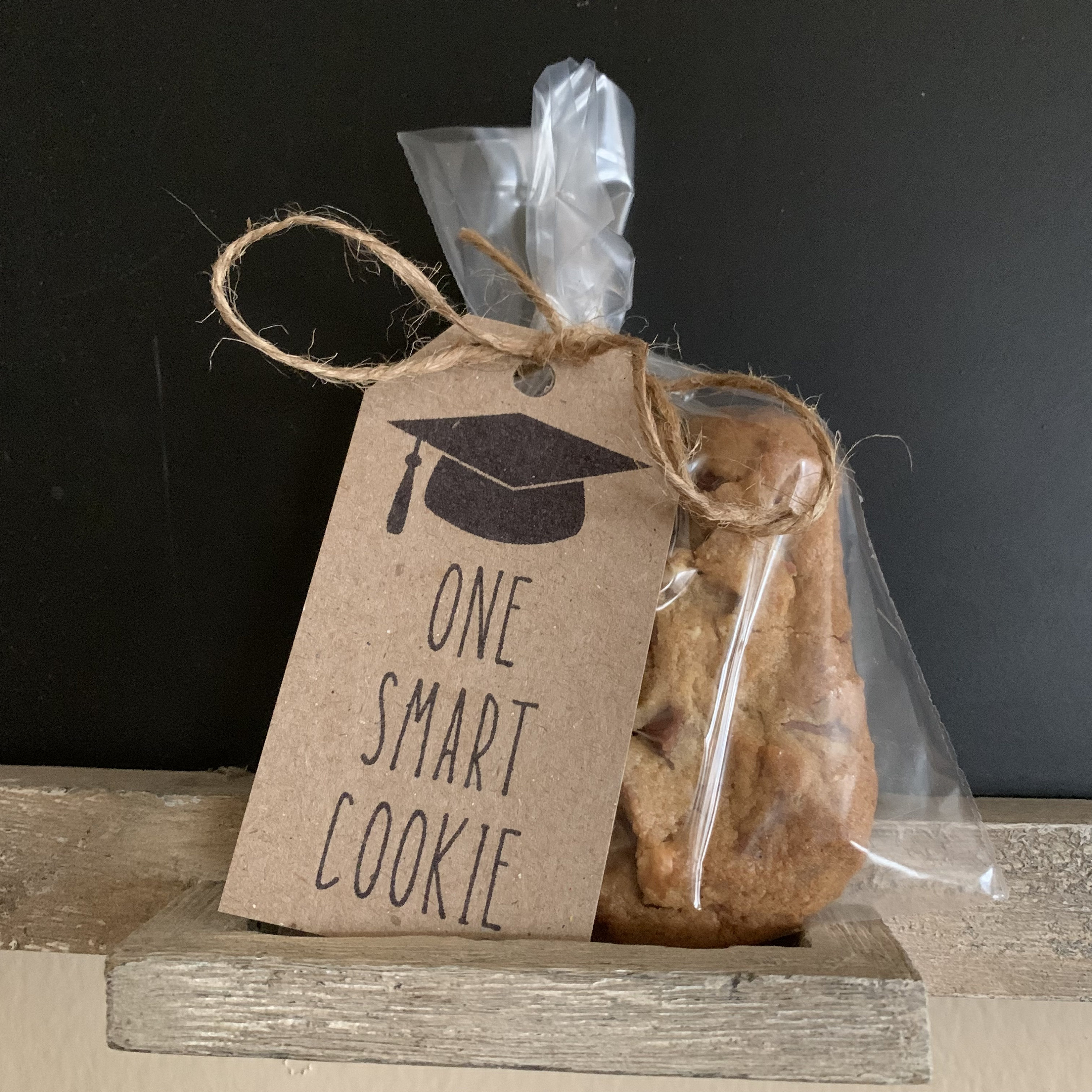 50 Pcs Graduation Cookie Bags - One Smart Cookie Kraft Paper Treat Bags With Windows