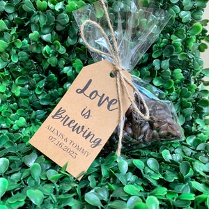 Wedding favors, love is brewing, coffee wedding favors, love, brewing
