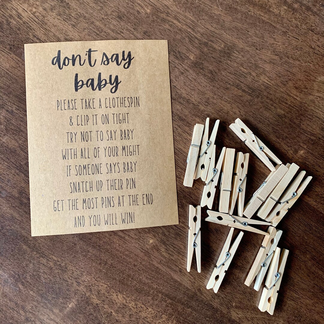 Baby Shower Game Baby Shower Clothespin Game Baby Showers Etsy