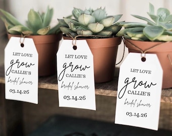 Bridal shower  favors , Let love grow, succulent favors, bridal shower decor, bridal shower tags, wife to be, future mrs