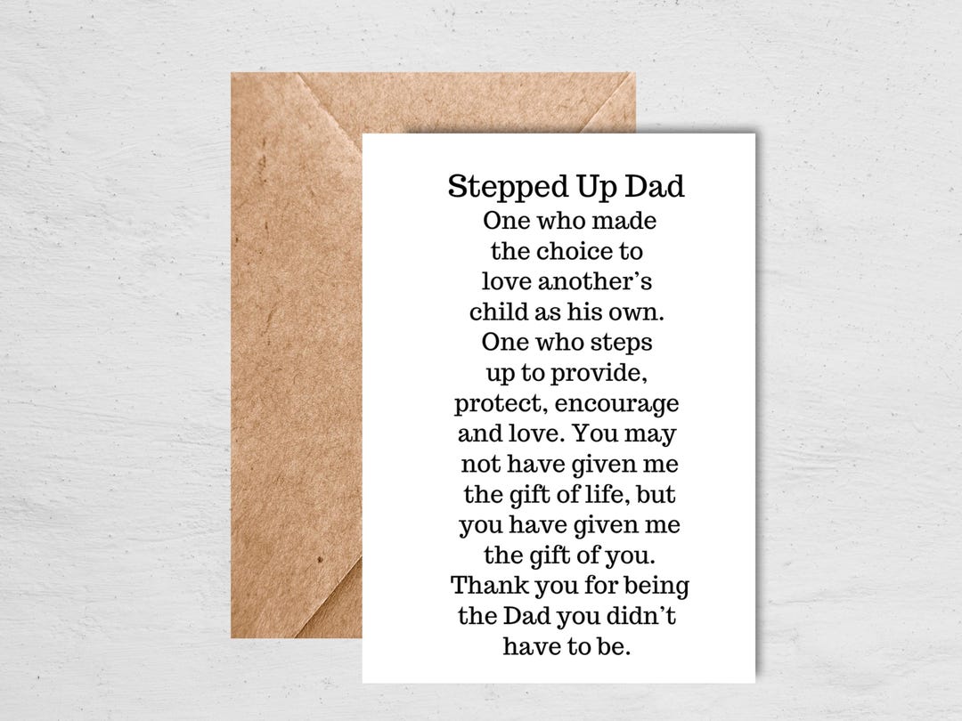Stepped up Dad, Happy Father's Day, Step Dad Card, Step Dads, Father's ...