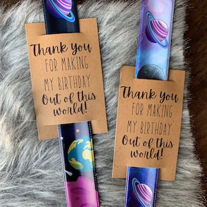 Birthday favors, party favors, thanks for making my party a blast, two the moon, thanks for making my birthday out of this world,