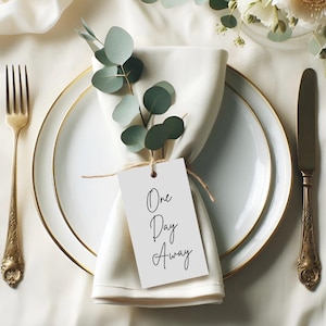 Grooms dinner, one day away, grooms dinner decor, table decor, grooms dinner table decor, wedding, silverware holder, digital download, PDF