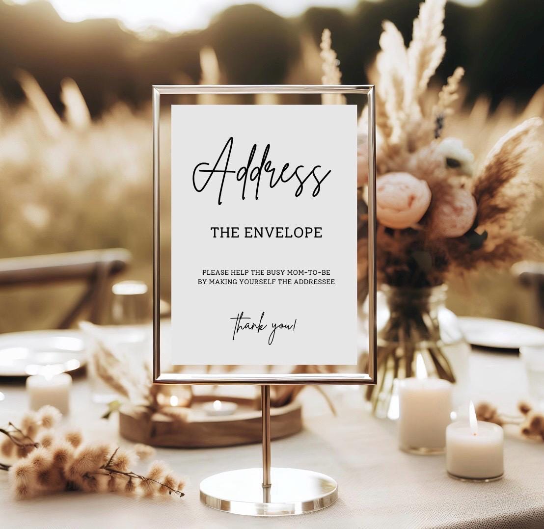 Mom Address Baby Shower Sign, Address Sign, Baby Shower Signs, Baby Decor, Be the ...
