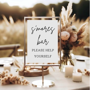 s'mores Bar, Gastgeschenke, Hochzeitsschilder, Grad Party Zeichen, smore's Zeichen, s'mores diy Station, sich selbst behilflich sein, Download, digital, PDF