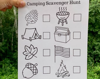scavenger hunt, camping scavenger hunt, camp activities, toddler scavenger hunt, scavenger hunts, camping printable, camping fun, digital