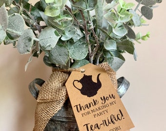 Aquí está el té, fuera del mercado, recuerdos de té, etiquetas para fiesta de té, etiquetas, etiquetas de regalo, despedida de soltera, baby shower, etiquetas para baby shower, recuerdos, baby shower