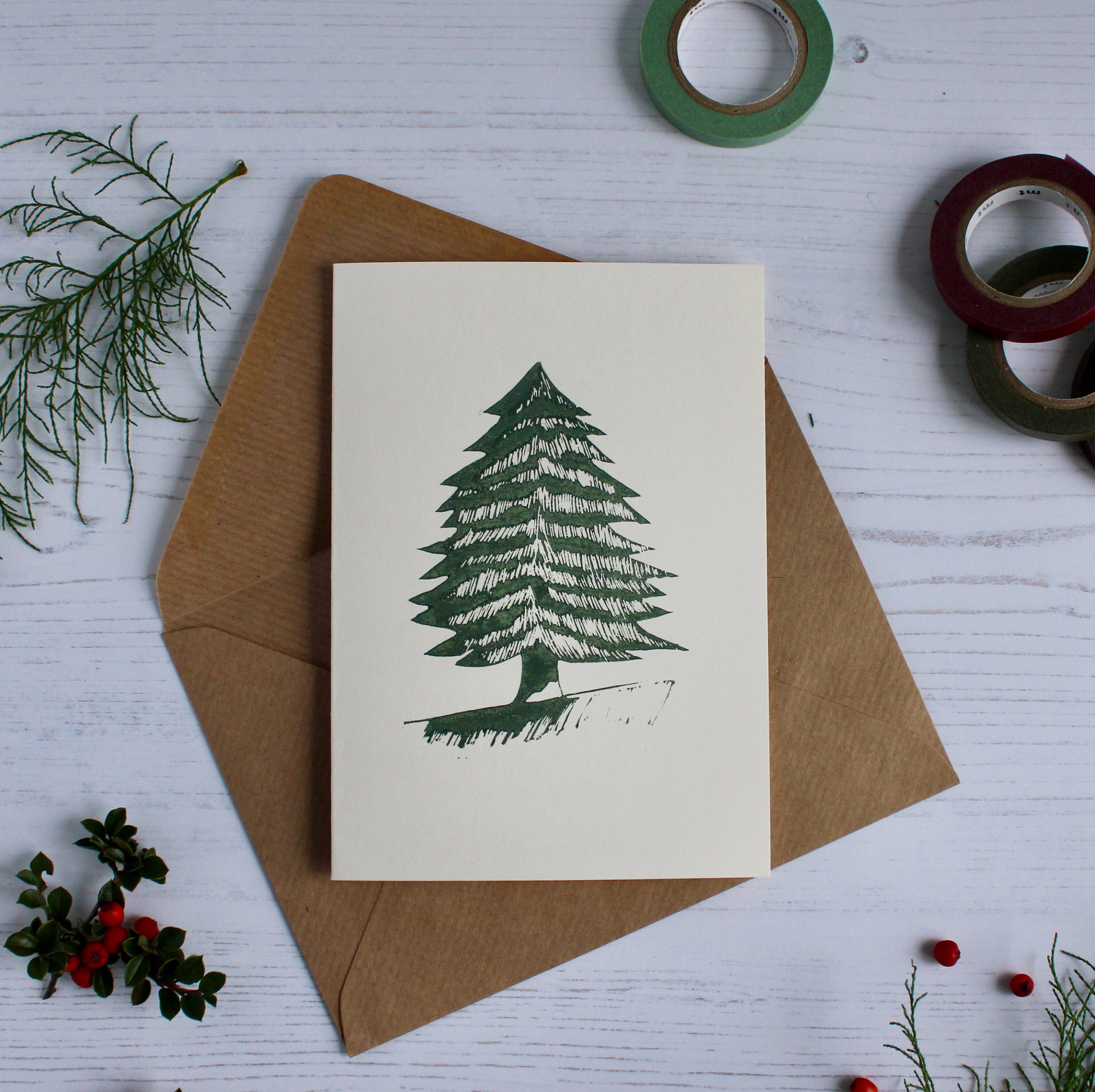 Lino print christmas tree Clearance