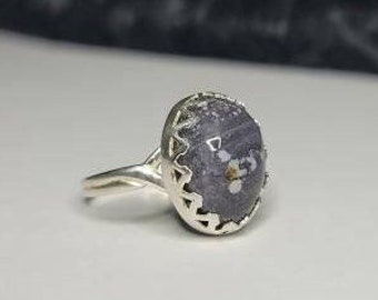 Leland Blue Slag Ring - Sterling Silver .925 - Michigan Stone - Pioneer Swirl