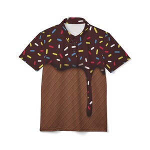 Schokoladeneis und Waffel Premium Unisex Poloshirt