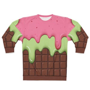 Strawberry Ice Cream & Key Lime Ice Cream On A Chocolate Bar Unisex Sweatshirt