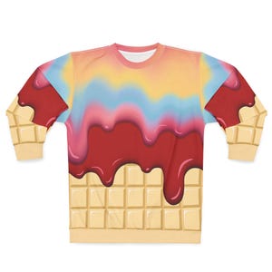 Rainbow & Strawberry Ice Cream On A White Chocolate Bar Unisex Sweatshirt