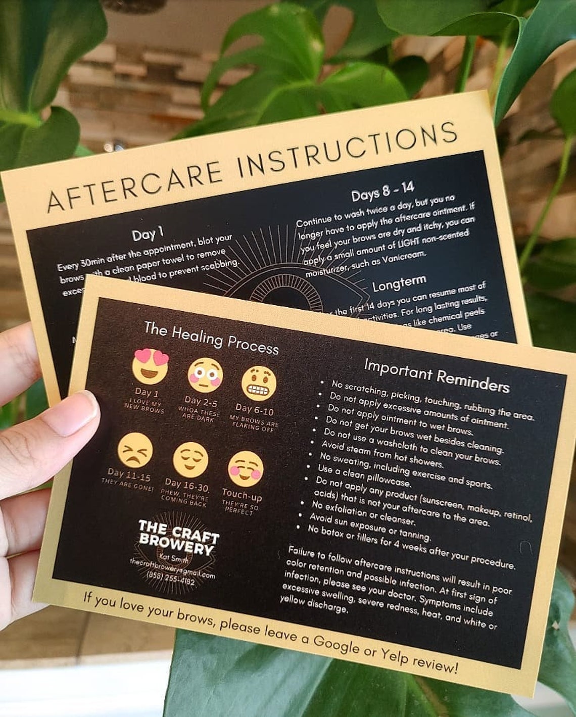 Modern Microblading Aftercare Instructions Template Permanent Makeup