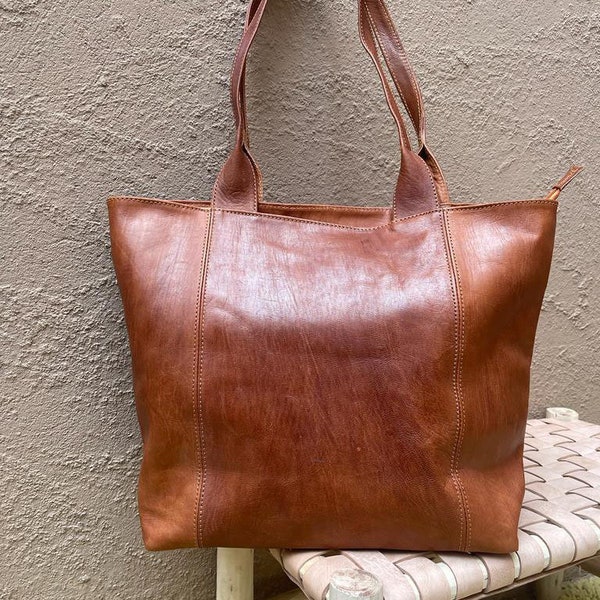 Leather bag, handmade leather ba6g, handbag, woman leather bag, elegant leather bag, made in Morocco handbag