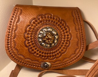 Handmade Leather Shoulder Bag - Natural Leather Bag