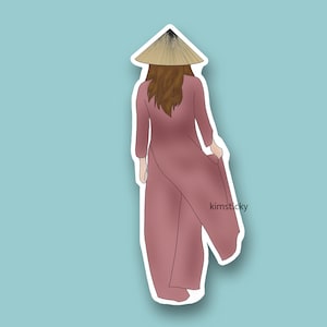 Vietnamese Ao Dai Transparent Sticker