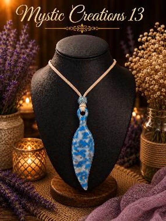 Hand Crafted Fused Glass Feather Pendant