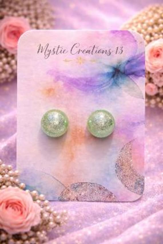 Dichroic Studded Earrings