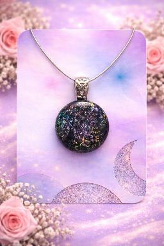 Hand Crafted Dichroic Fused Glass Shimmer Pendant
