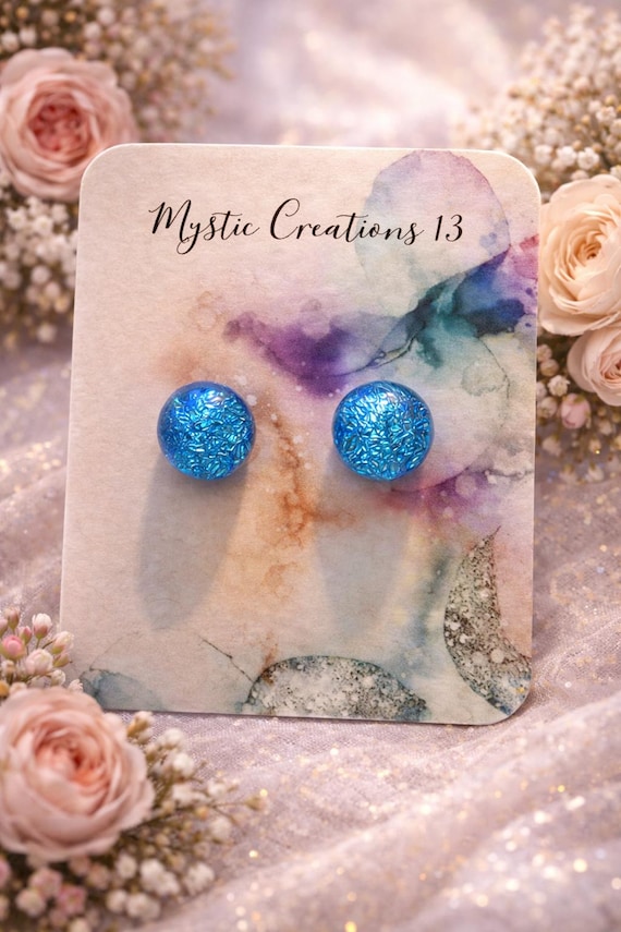 Dichroic Studded Earrings