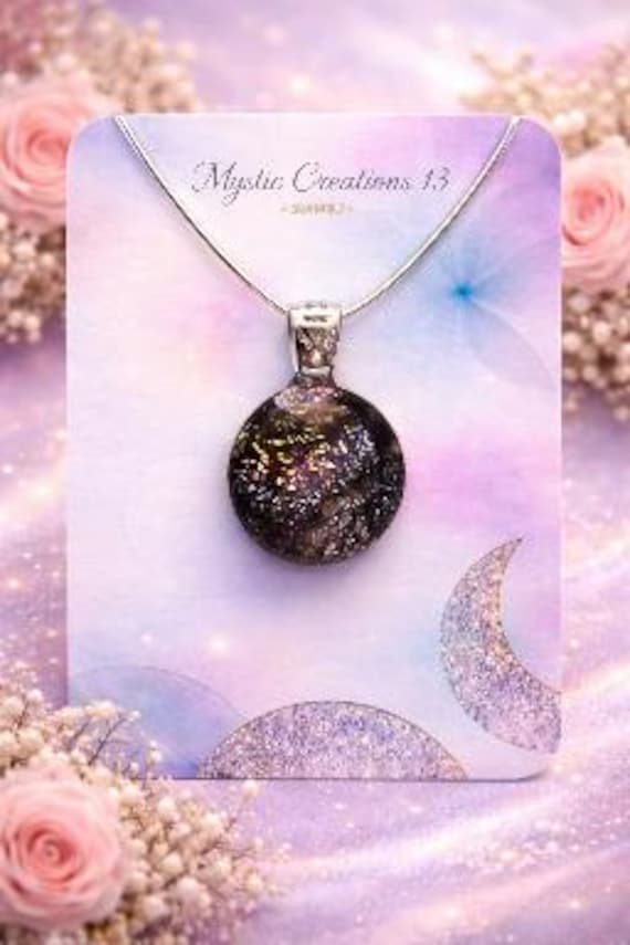 Hand Crafted Dichroic Fused Multi Color Glass Pendant