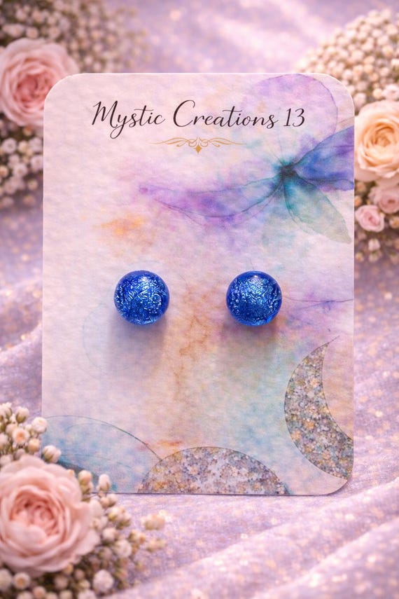 Dichroic Studded Earrings