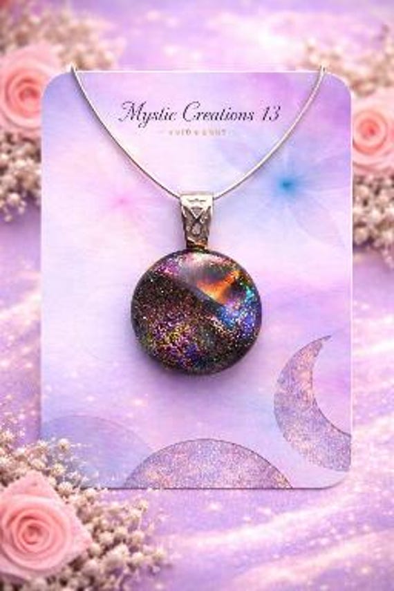 Hand Crafted Dichroic Fused Glass Shimmer Pendant