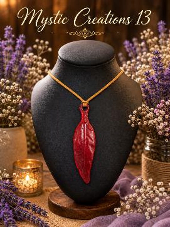 Hand Crafted Fused Glass Feather Pendant
