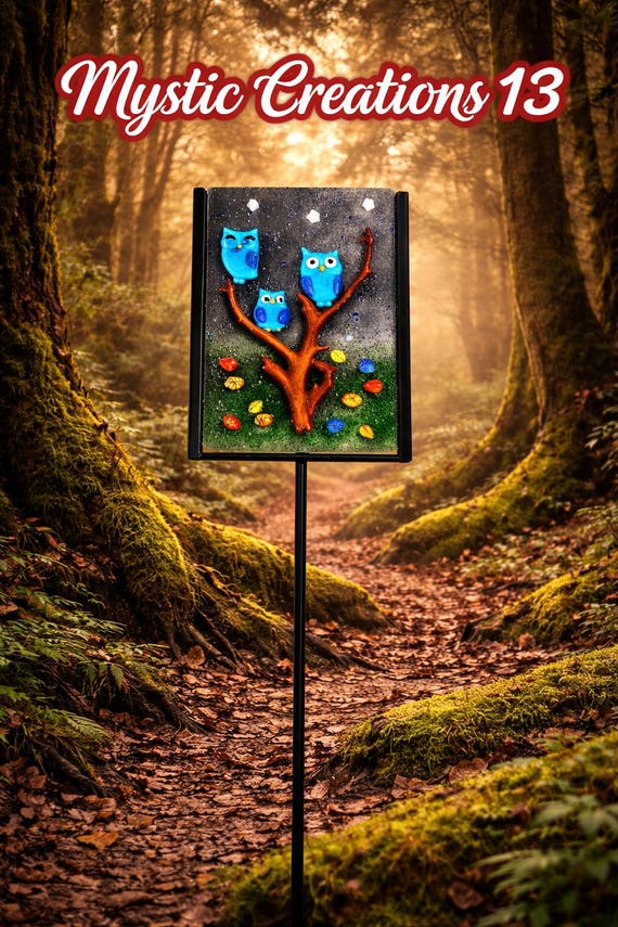 Hand Crafted Fused Glass Plant or Garden Stake