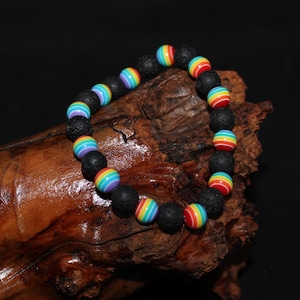 Hand Crafted LGBTQ+ Pride 8MM Beaded Bracelet Style A