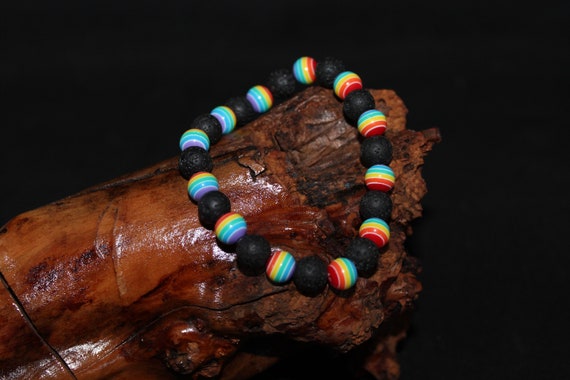 Hand Crafted LGBTQ+ Pride 8MM Beaded Bracelet Style A