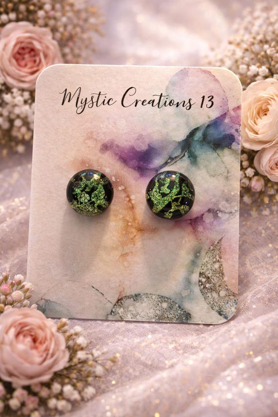 Dichroic Studded Earrings