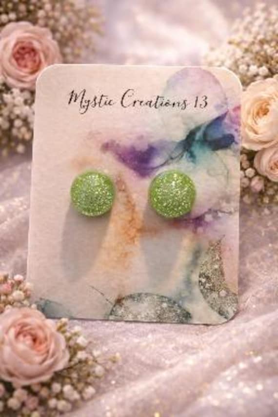 Dichroic Studded Earrings