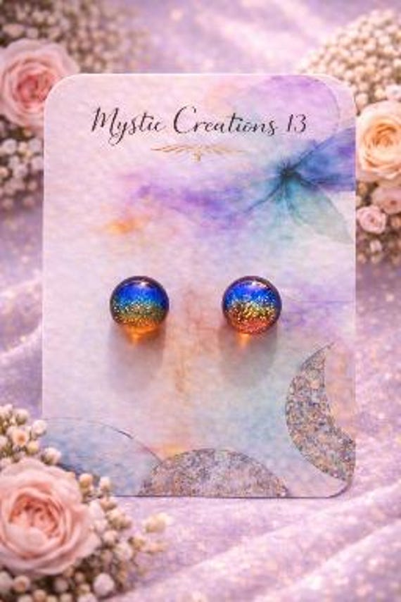 Dichroic Studded Earrings