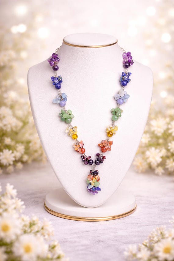 Hand Crafted 7 Chakra Gem Stone Necklace