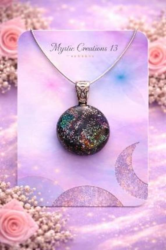 Hand Crafted Dichroic Fused Glass Shimmer Pendant