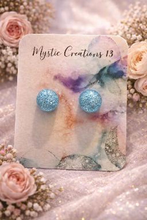 Dichroic Studded Earrings