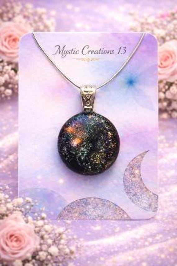 Hand Crafted Dichroic Fused Glass Shimmer Pendant