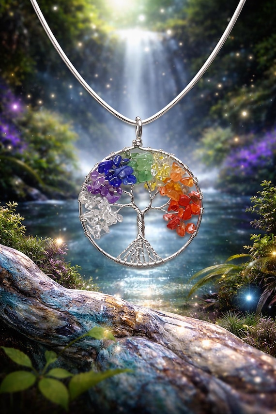 TREE OF LIFE with 7 Chakra healing stones