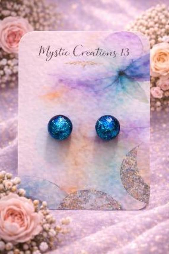 Dichroic Studded Earrings
