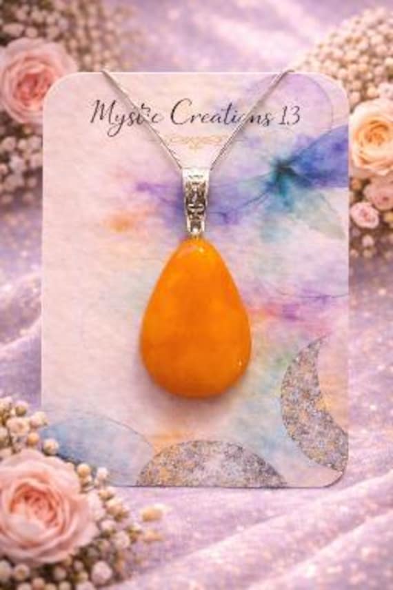 Hand Crafted Fused Orange Opal Pendant